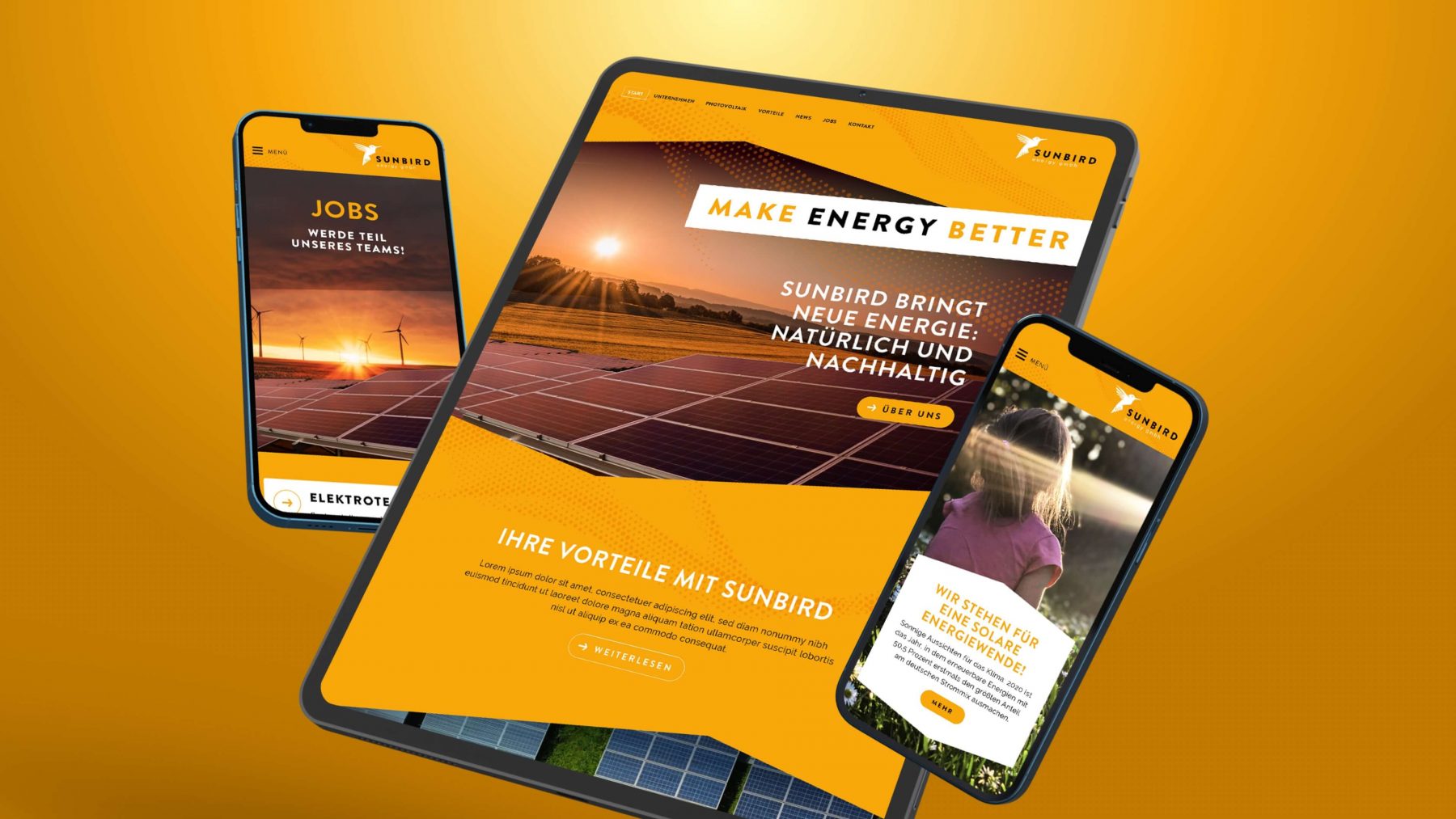 Sunbird energy - Webdesign für Photovoltaikunternehmen