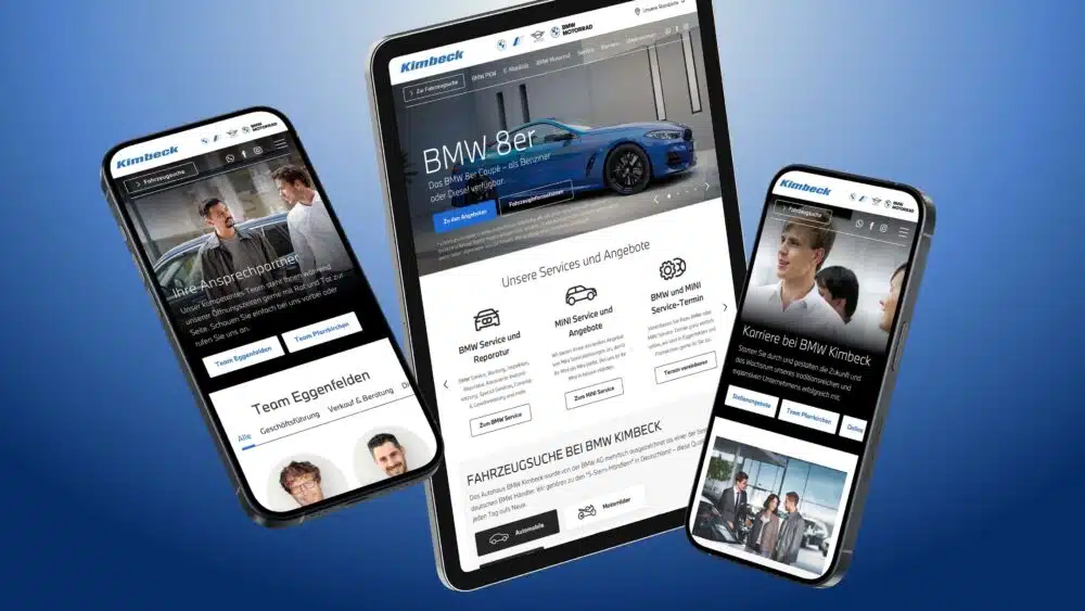 BMW Kimbeck - Webdesign für das Autohaus Kimbeck in Eggenfelden und Pfarrkirchen